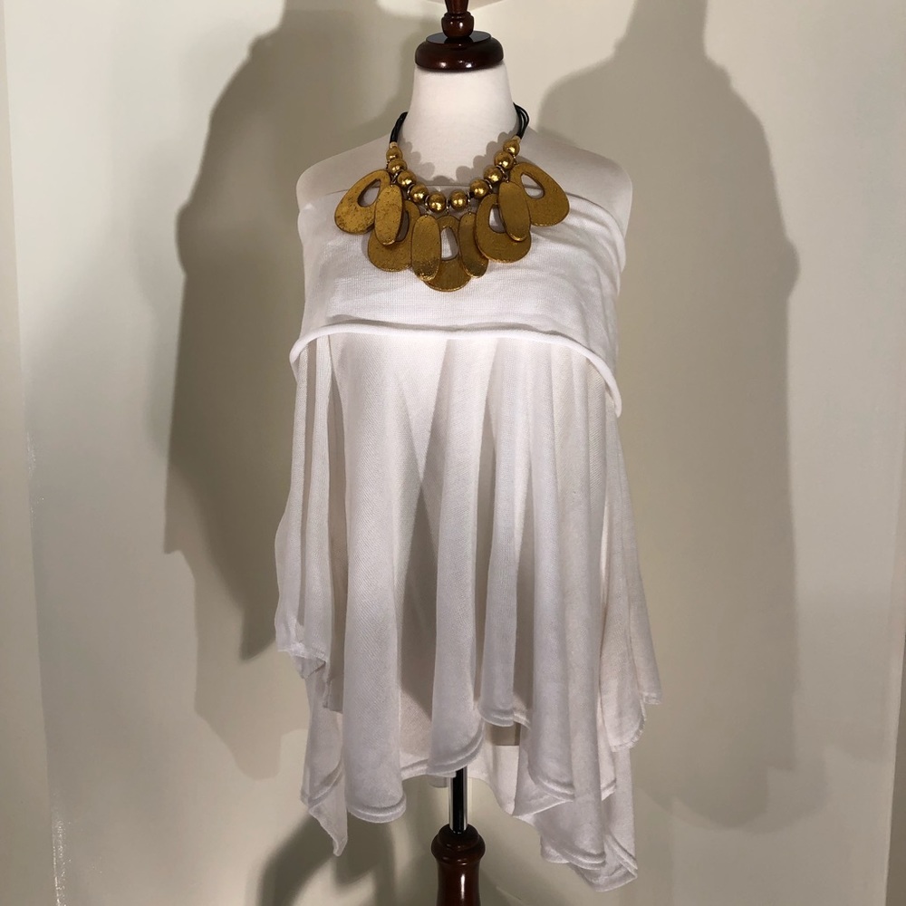 Ashley Stewart White Stunning Poncho